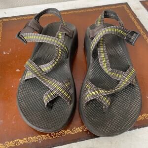 Chaco Men's Black Sandals with Yellow Accent Straps